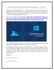 Windows Services, Web API, Web Services Development – tririd.com.doc